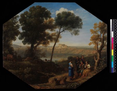 Pastorale Landschaft mit Blick auf den Albaner See und Castel Gandolfo, 1639 von Claude Lorrain